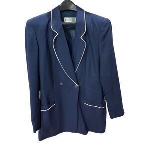 Amanda Smith Blue and White Tailored Blazer